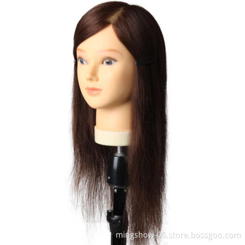 Human Hair Hairdressing Training Mannequins Head Professional Salon Practice Head Hairdresser Styling Tool